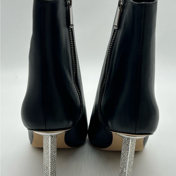 Michael Kors Black Heeled Boots with Silver Accent - Picture 3 of 7